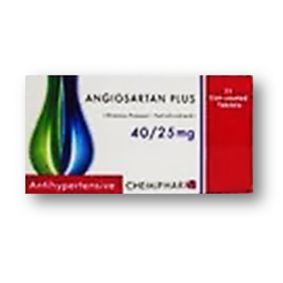 Angiosartan Plus 40 / 25 mg ( Olmesartan + Hydrochlorothiazide ) 28 film-coated tablets